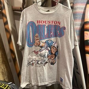Vintage Houston Oilers Cartoon Tee L Nutmeg